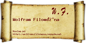 Wolfram Filoména névjegykártya